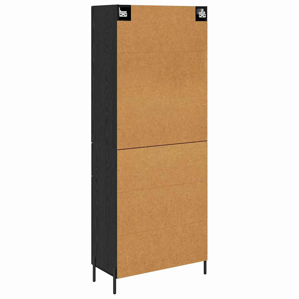Highboard s ladicama 2 pcs Crni hrast Konstruirano drvo