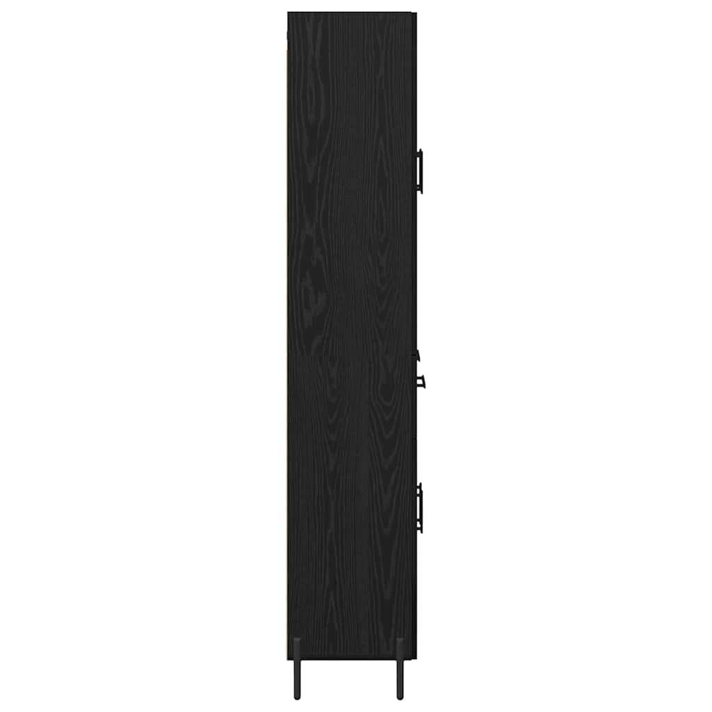 Highboard s ladicama 2 pcs Crni hrast Konstruirano drvo