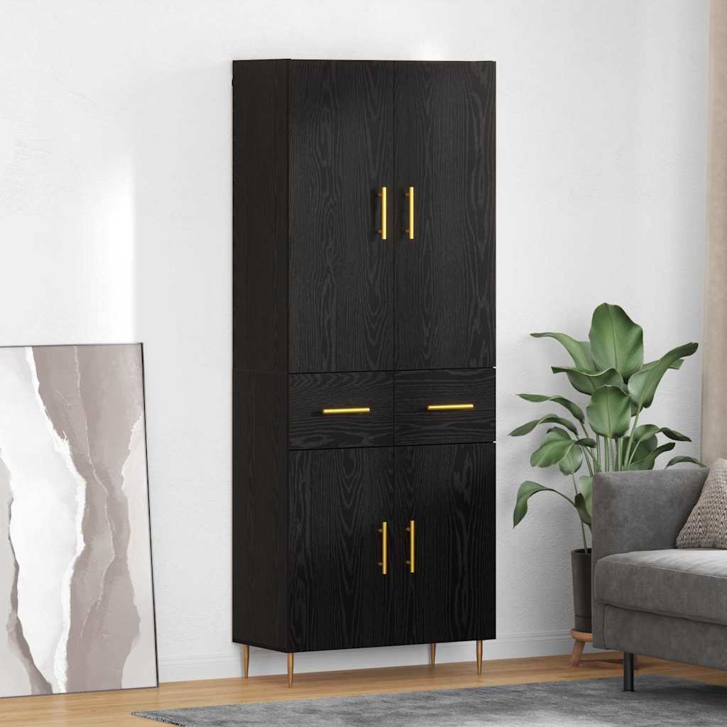 Highboard Zidne Crni hrast 69,5 x 34 x 180 cm Konstruirano drvo
