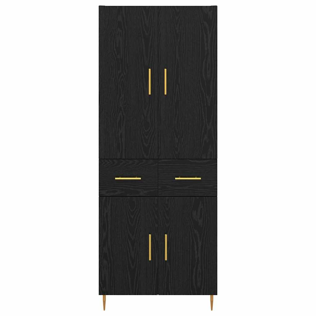 Highboard Zidne Crni hrast 69,5 x 34 x 180 cm Konstruirano drvo
