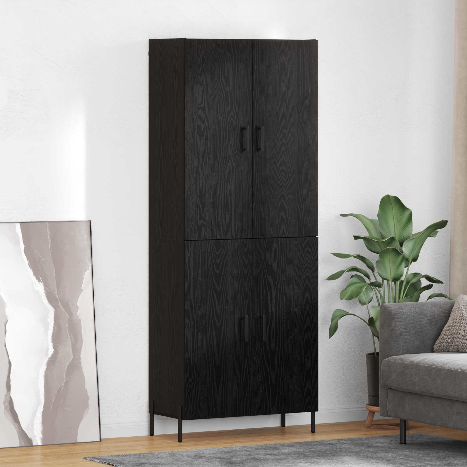 Highboard Zidne Crni hrast 69,5 x 34 x 180 cm Konstruirano drvo