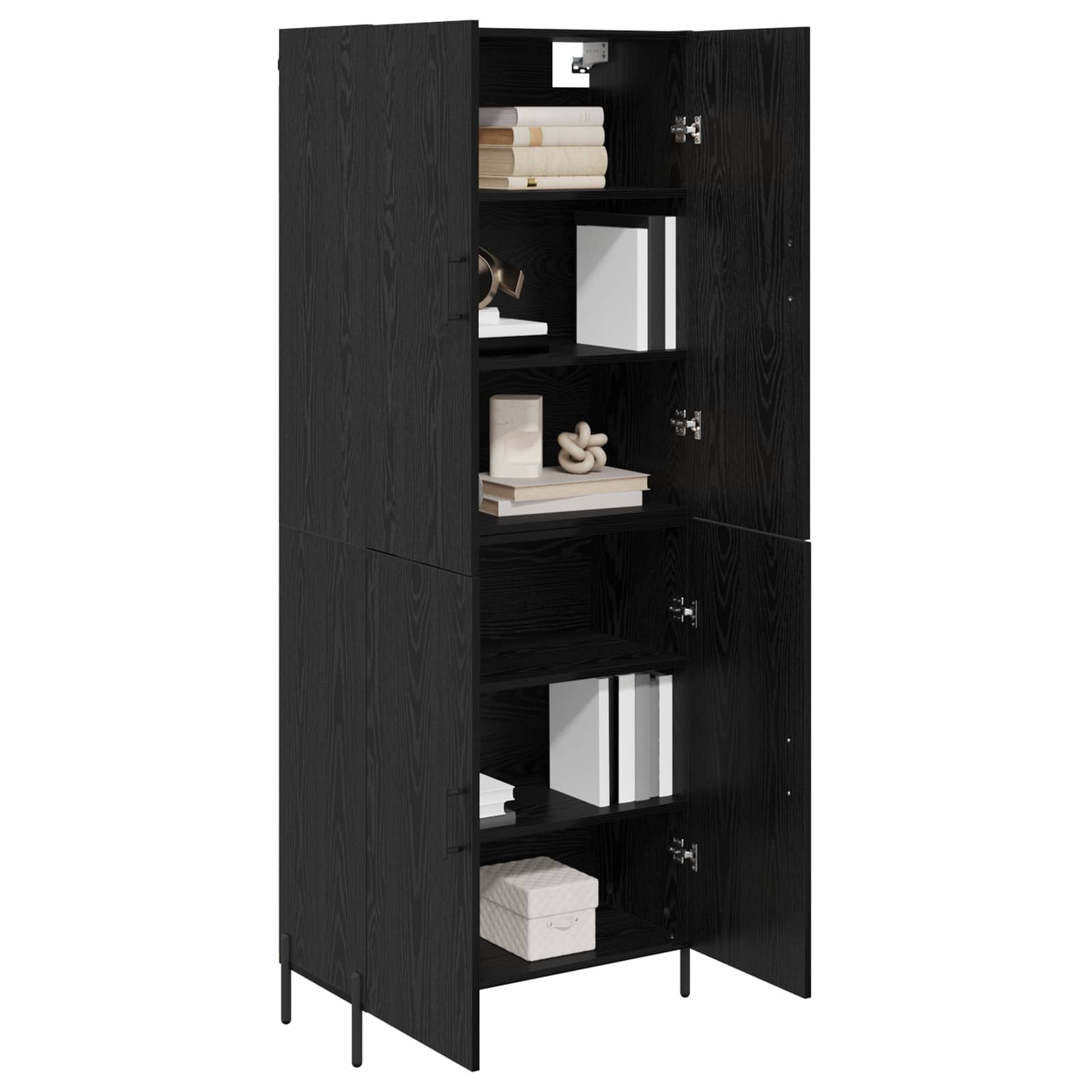 Highboard Zidne Crni hrast 69,5 x 34 x 180 cm Konstruirano drvo