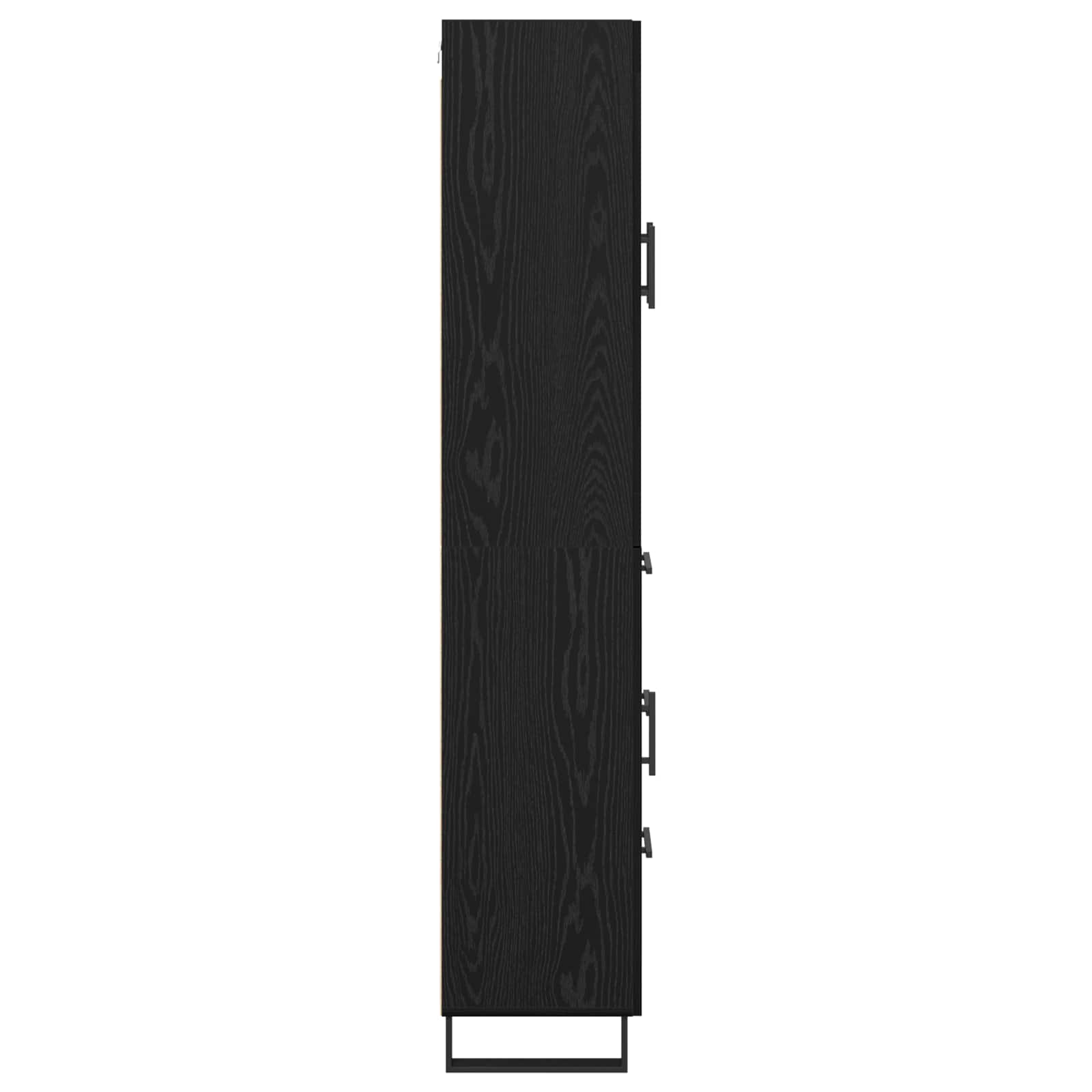 Highboard s ladicama 2 pcs Crni hrast Inženjerska drva i staklo