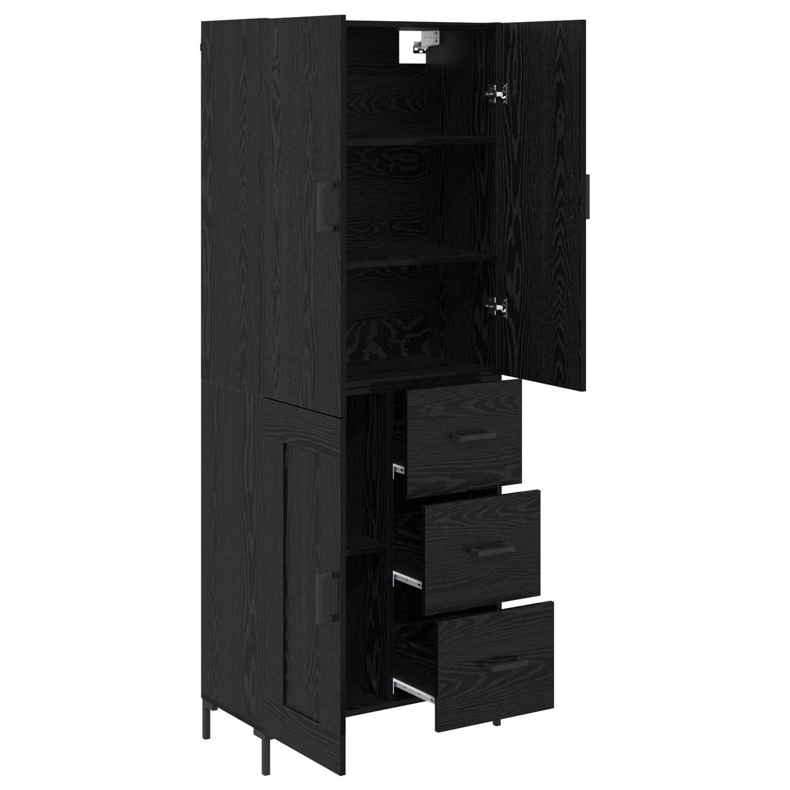 Highboard Zidne Crni hrast 69,5 x 34 x 180 cm Konstruirano drvo