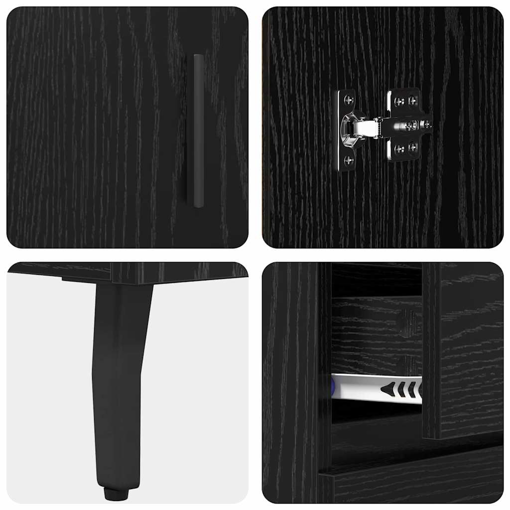 Highboard s ladicama Crni hrast 69,5 x 34 x 180 cm