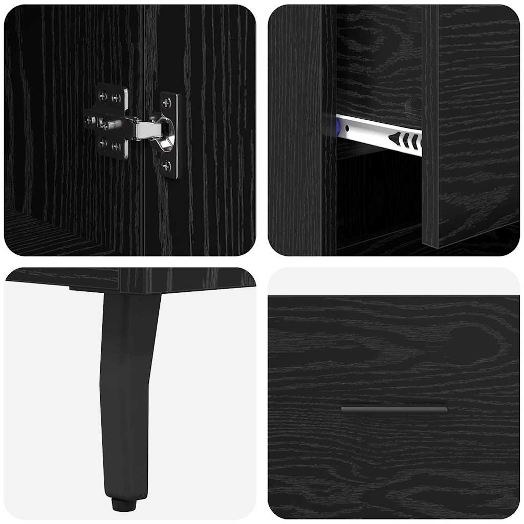Highboard Crni hrast 34,5 x 34 x 180 cm Konstruirano drvo