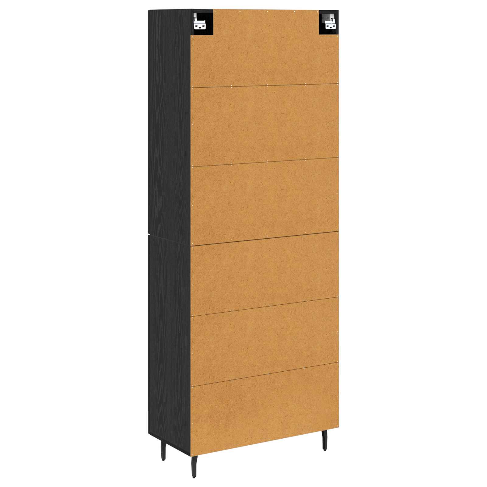 Highboard 2 pcs Crni hrast Inženjerska drva i staklo