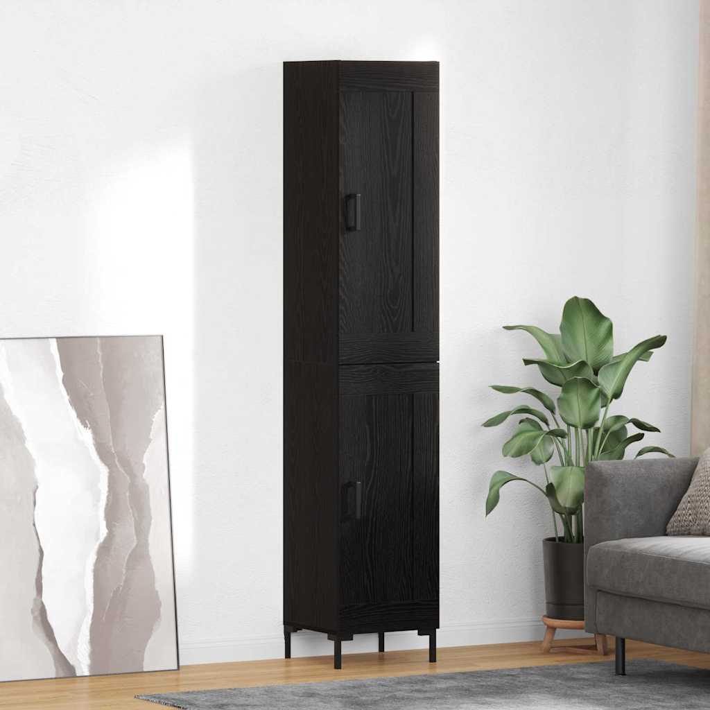 Highboard Crni hrast 34,5 x 34 x 180 cm Konstruirano drvo
