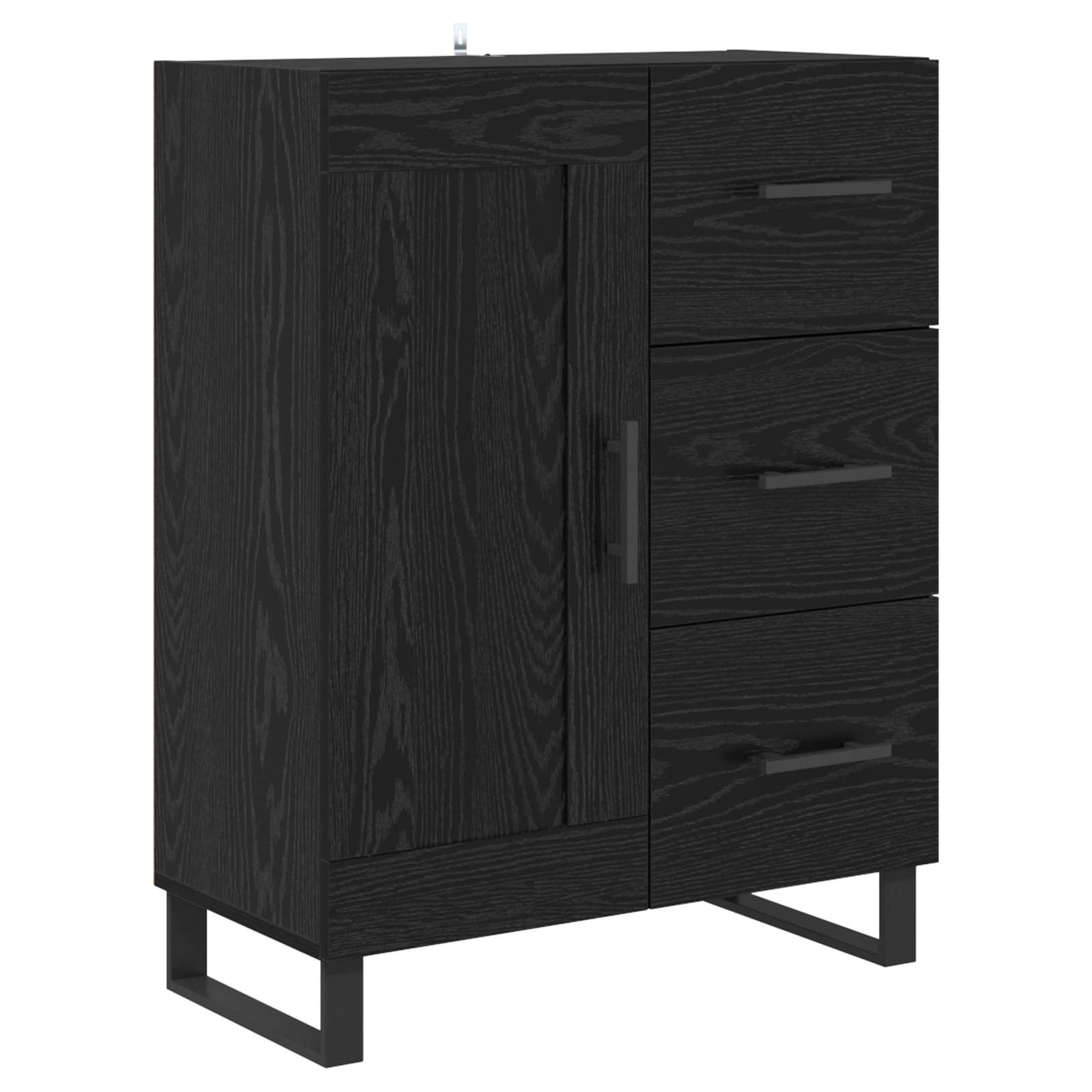 Highboard s ladicama 2 pcs Crni hrast 69,5 x 34 x 180 cm