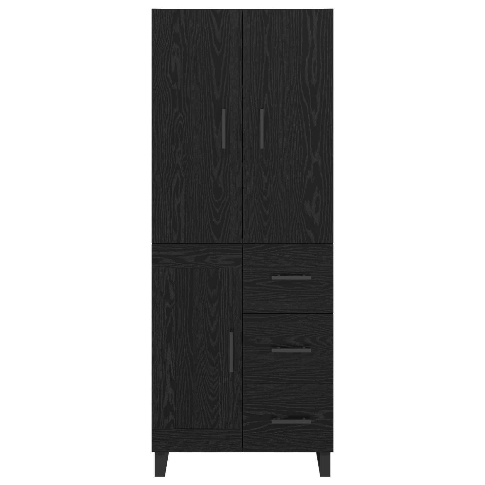 Highboard s ladicama 2 pcs Crni hrast 69,5 x 34 x 180 cm