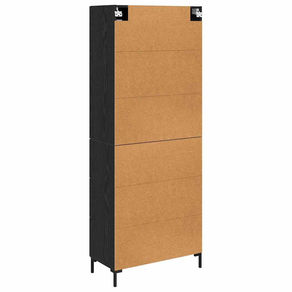 Highboard s ladicama 2 pcs Crni hrast Konstruirano drvo