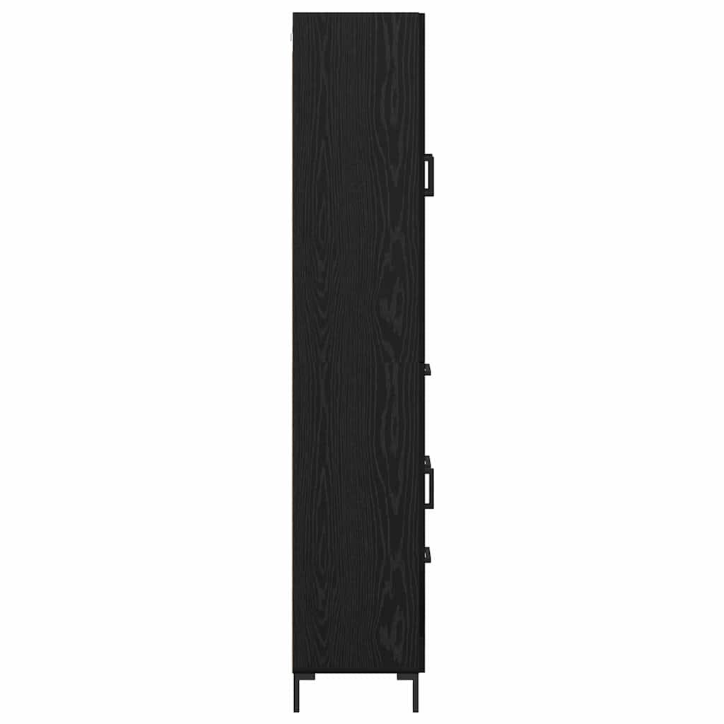 Highboard s ladicama 2 pcs Crni hrast Konstruirano drvo