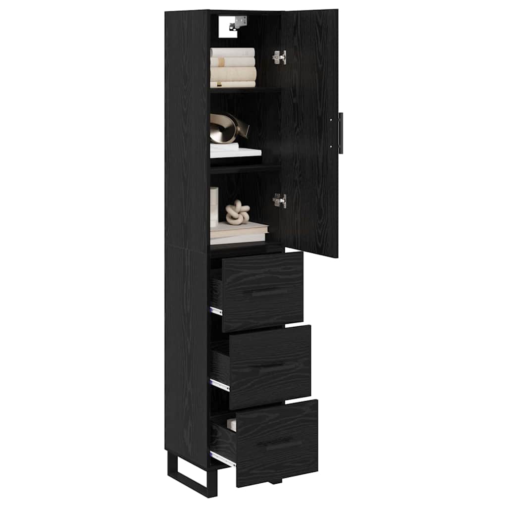 Highboard Crni hrast 34,5 x 34 x 180 cm Konstruirano drvo