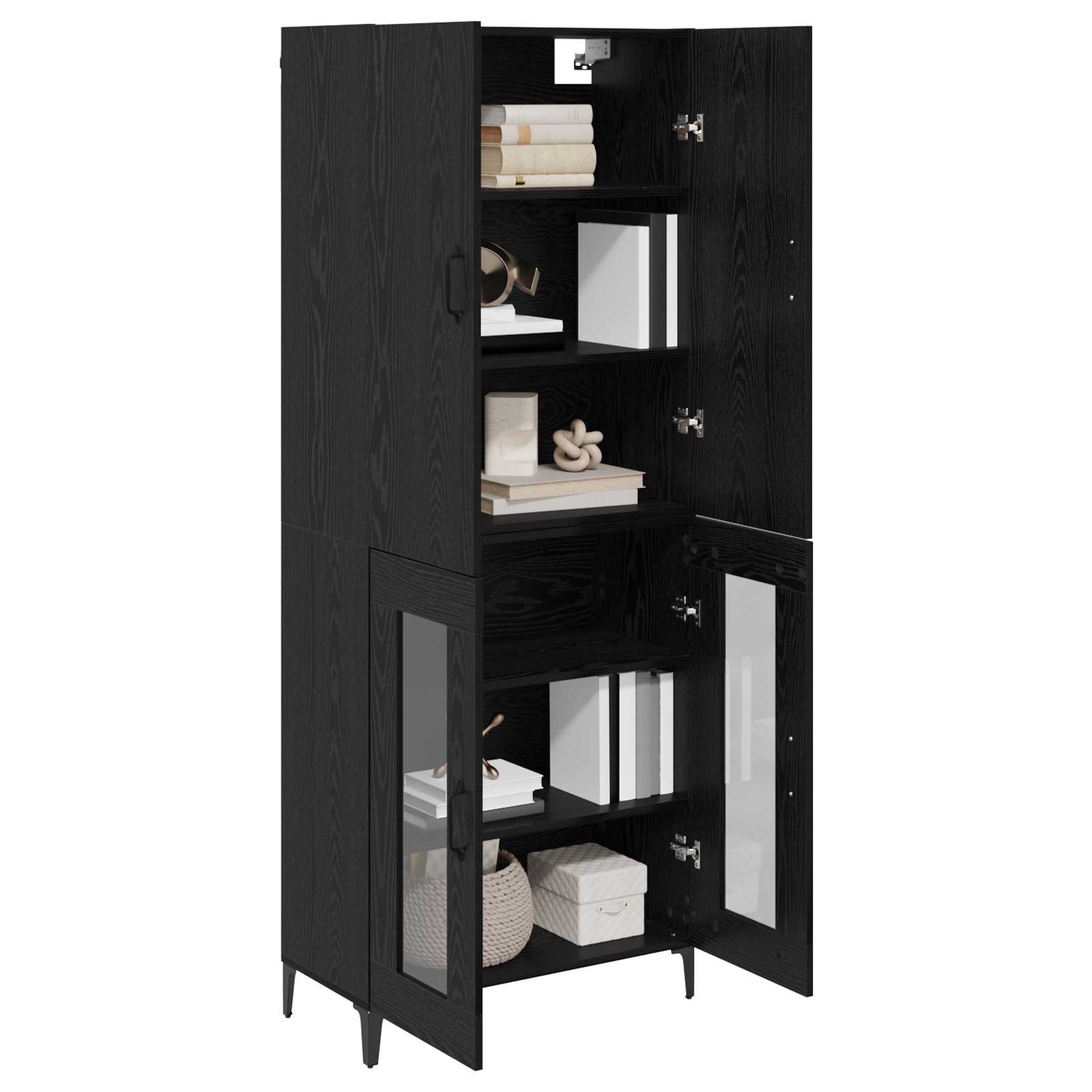 Highboard Zidne Crni hrast 69,5 x 34 x 180 cm Konstruirano drvo