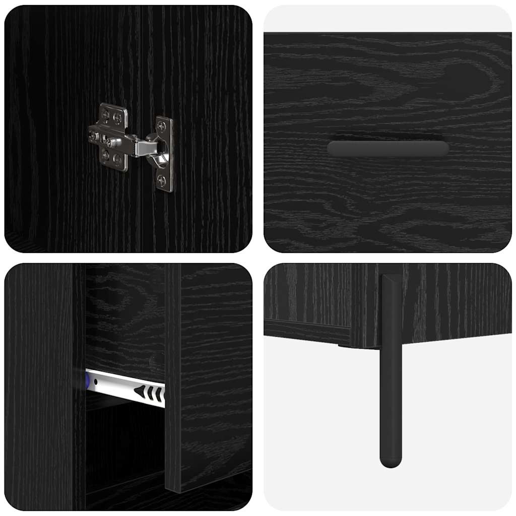 Highboard Crni hrast 34,5 x 34 x 180 cm Konstruirano drvo