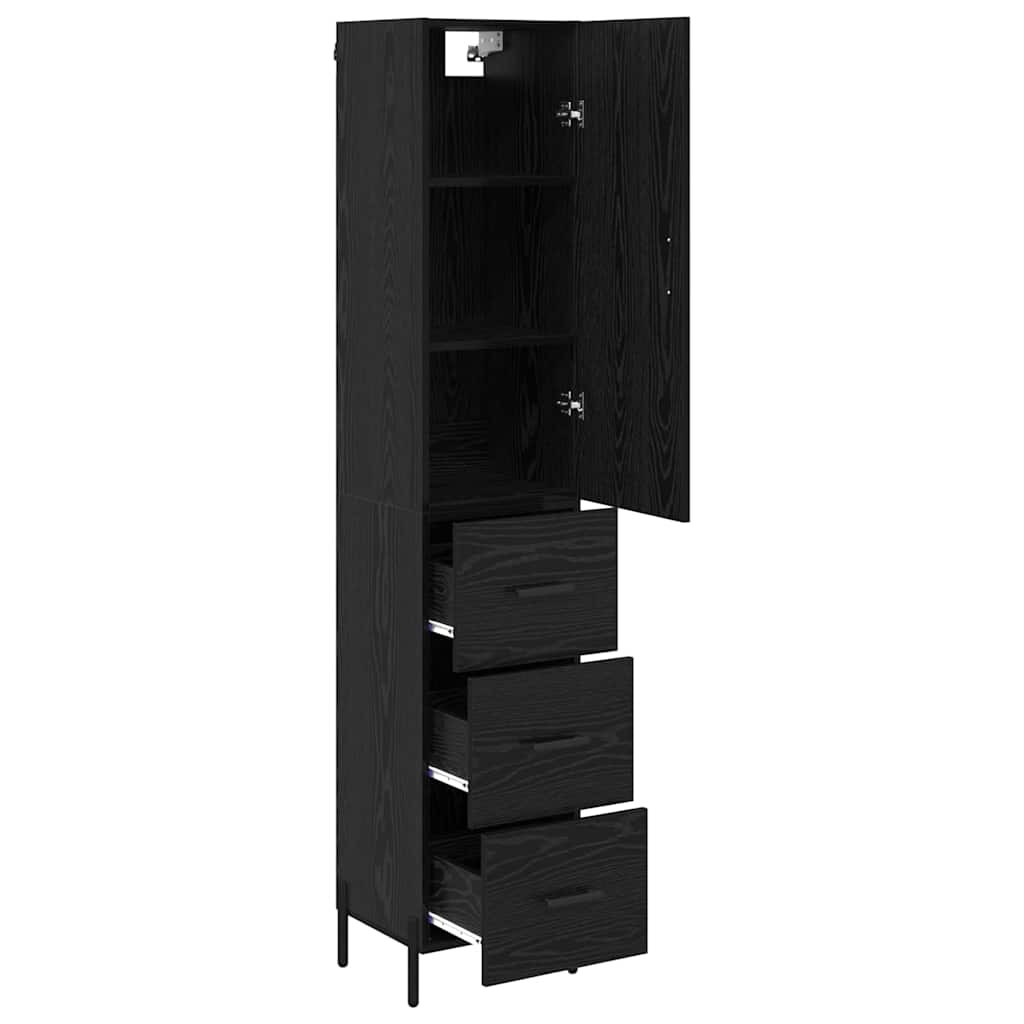 Highboard Crni hrast 34,5 x 34 x 180 cm Konstruirano drvo