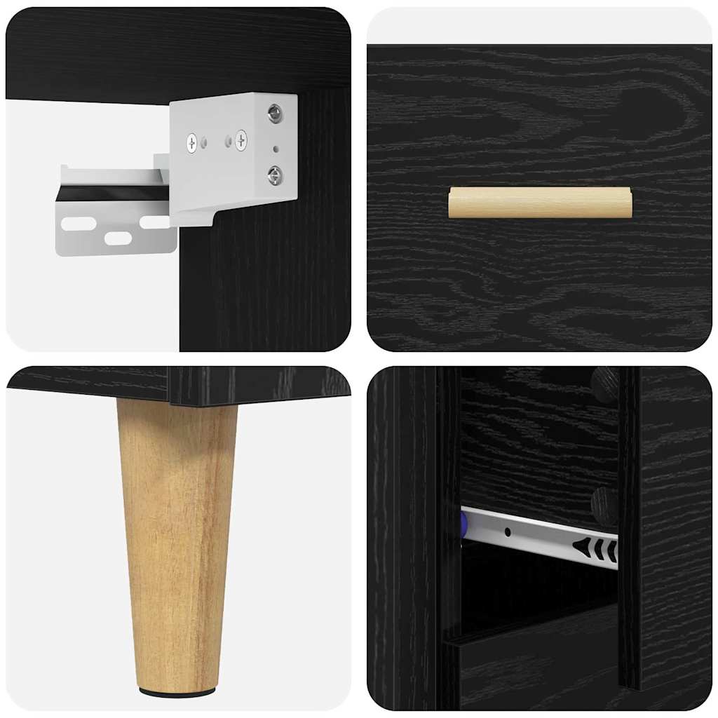 Highboard Crni hrast 69,5 x 32,5 x 180 cm Konstruirano drvo