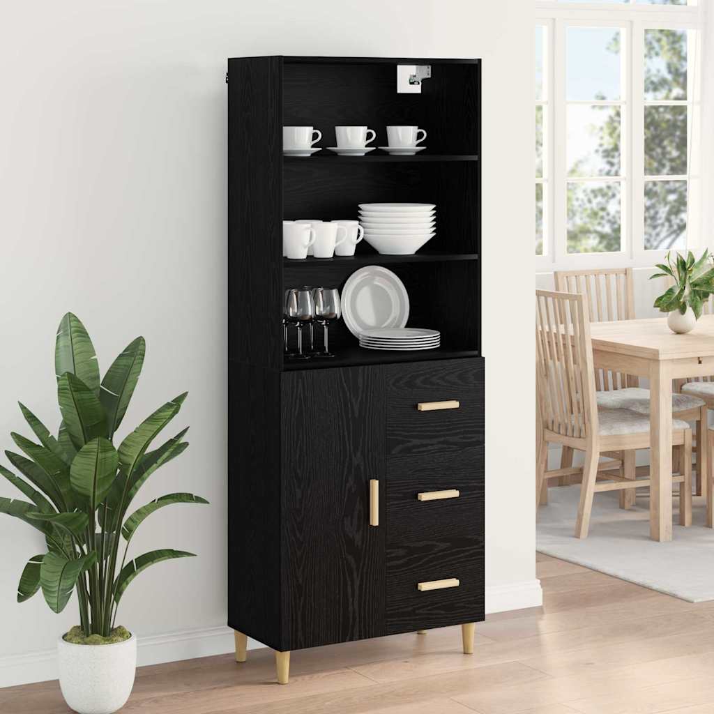 Highboard Crni hrast 69,5 x 32,5 x 180 cm Konstruirano drvo