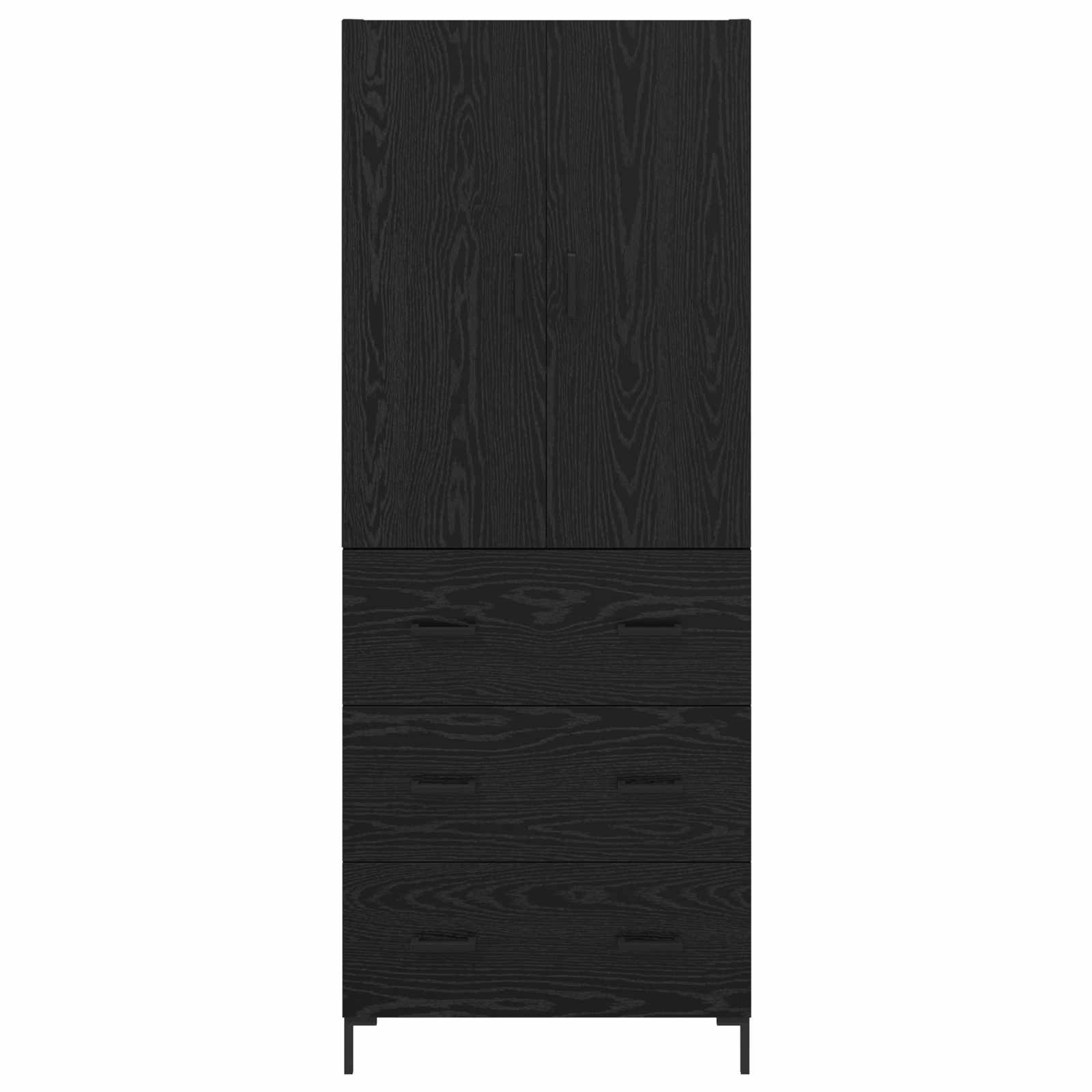 Highboard Zidne Crni hrast 69,5 x 34 x 180 cm Konstruirano drvo