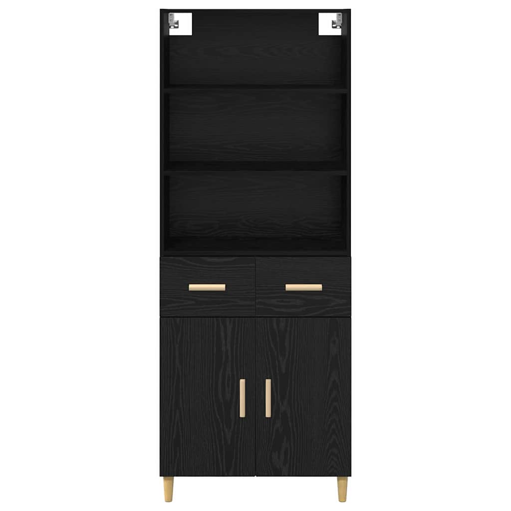 Highboard Crni hrast 69,5 x 32,5 x 180 cm Konstruirano drvo