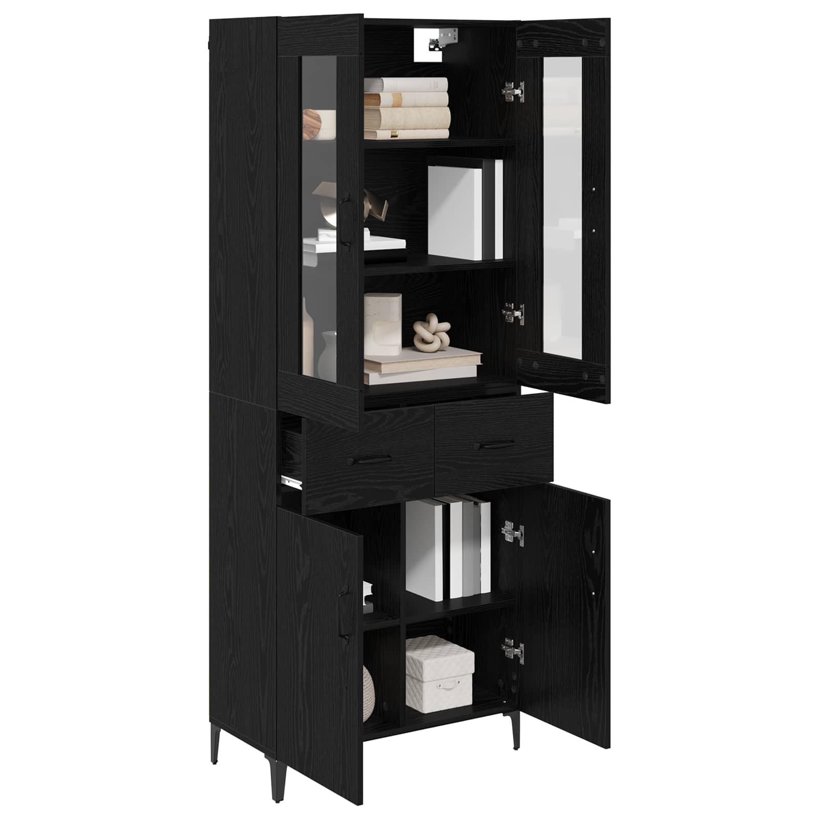 Highboard Zidne Crni hrast 69,5 x 34 x 180 cm Konstruirano drvo