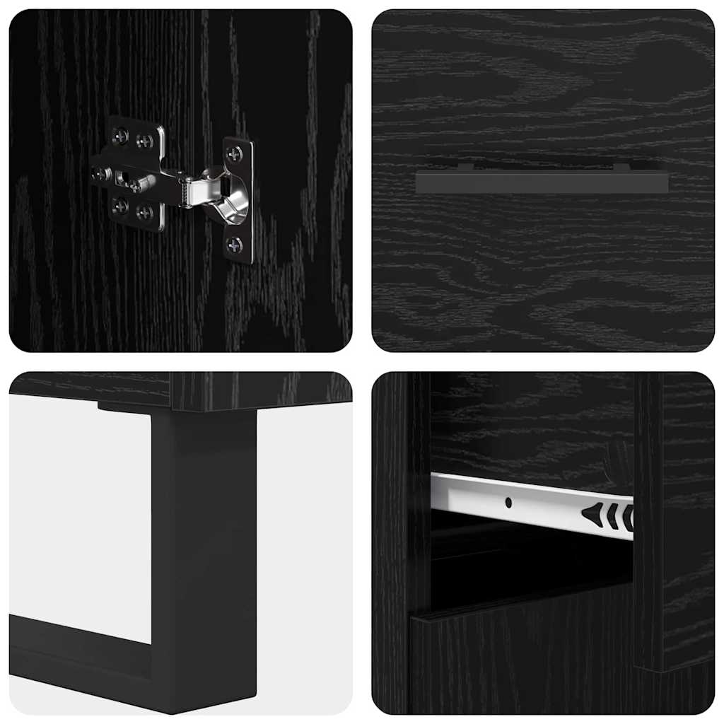 Highboard s ladicama 2 pcs Crni hrast 69,5 x 34 x 180 cm