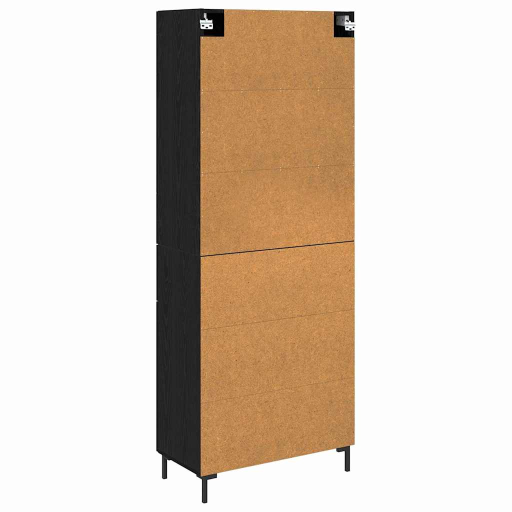 Highboard s ladicama 2 pcs Crni hrast Konstruirano drvo