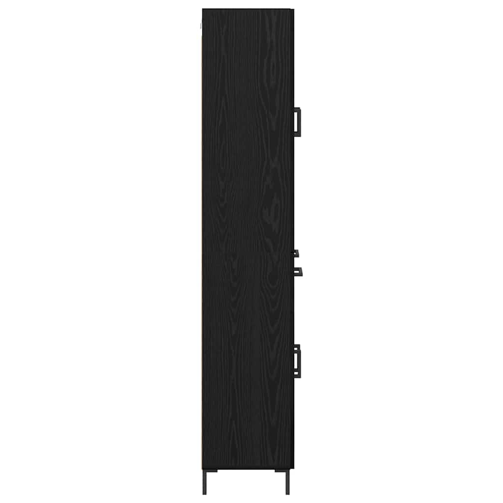 Highboard s ladicama 2 pcs Crni hrast Konstruirano drvo