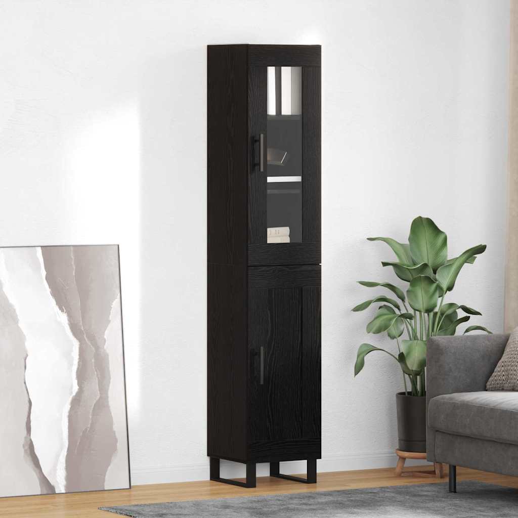 Highboard Crni hrast 34,5 x 34 x 180 cm Konstruirano drvo