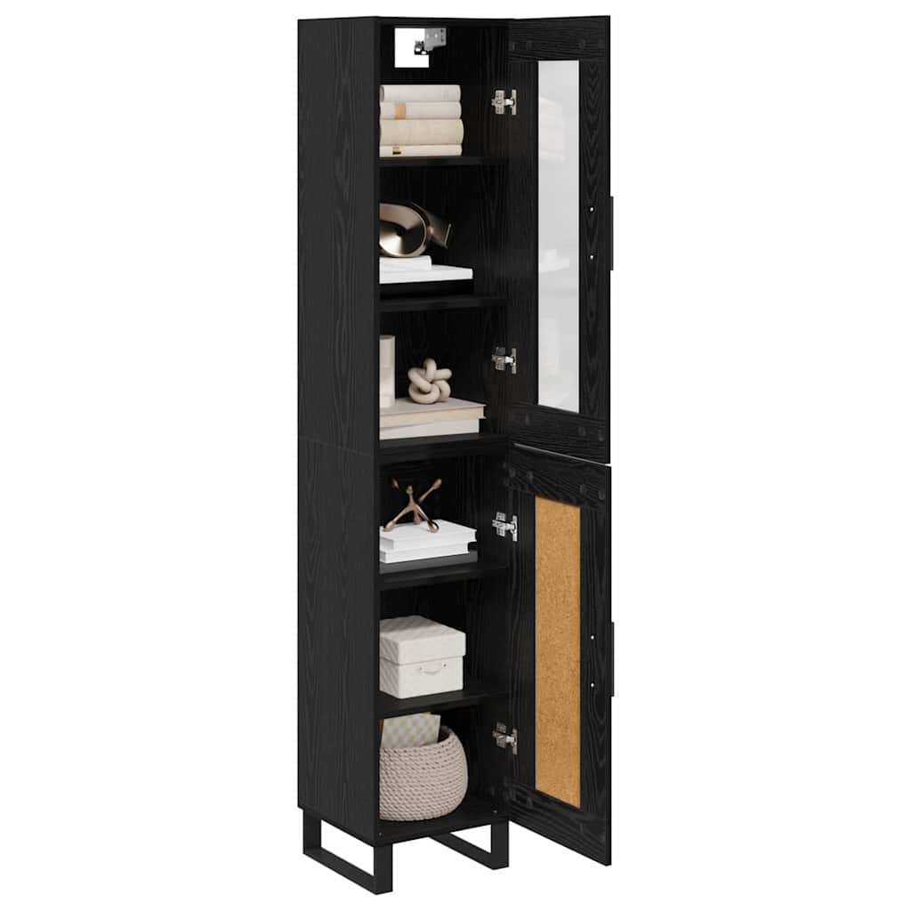 Highboard Crni hrast 34,5 x 34 x 180 cm Konstruirano drvo