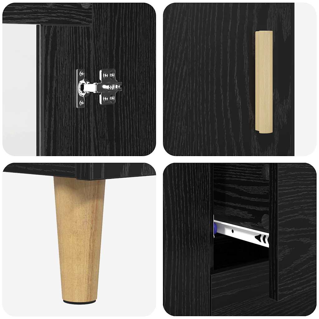 Highboard Crni hrast 69,5 x 32,5 x 180 cm Konstruirano drvo