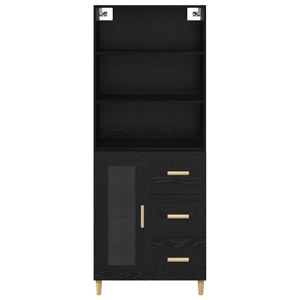 Highboard Crni hrast 69,5 x 32,5 x 180 cm Konstruirano drvo