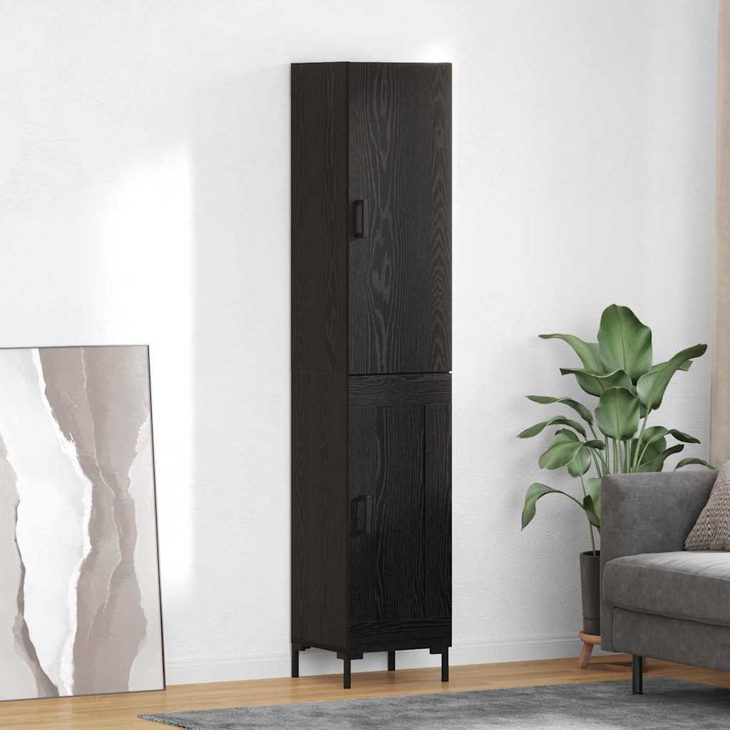 Highboard Crni hrast 34,5 x 34 x 180 cm Konstruirano drvo