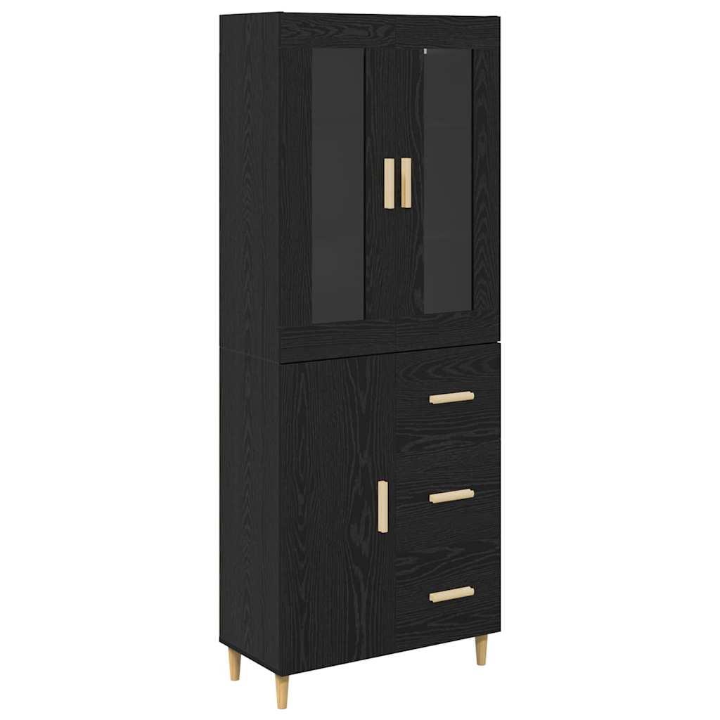 Highboard Crni hrast 34,5 x 34 x 180 cm Konstruirano drvo