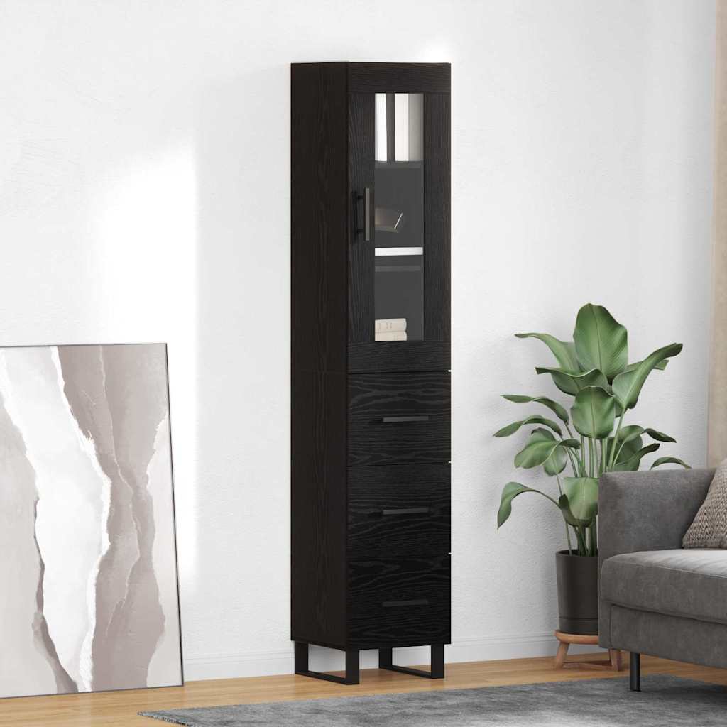 Highboard Crni hrast 34,5 x 34 x 180 cm Konstruirano drvo