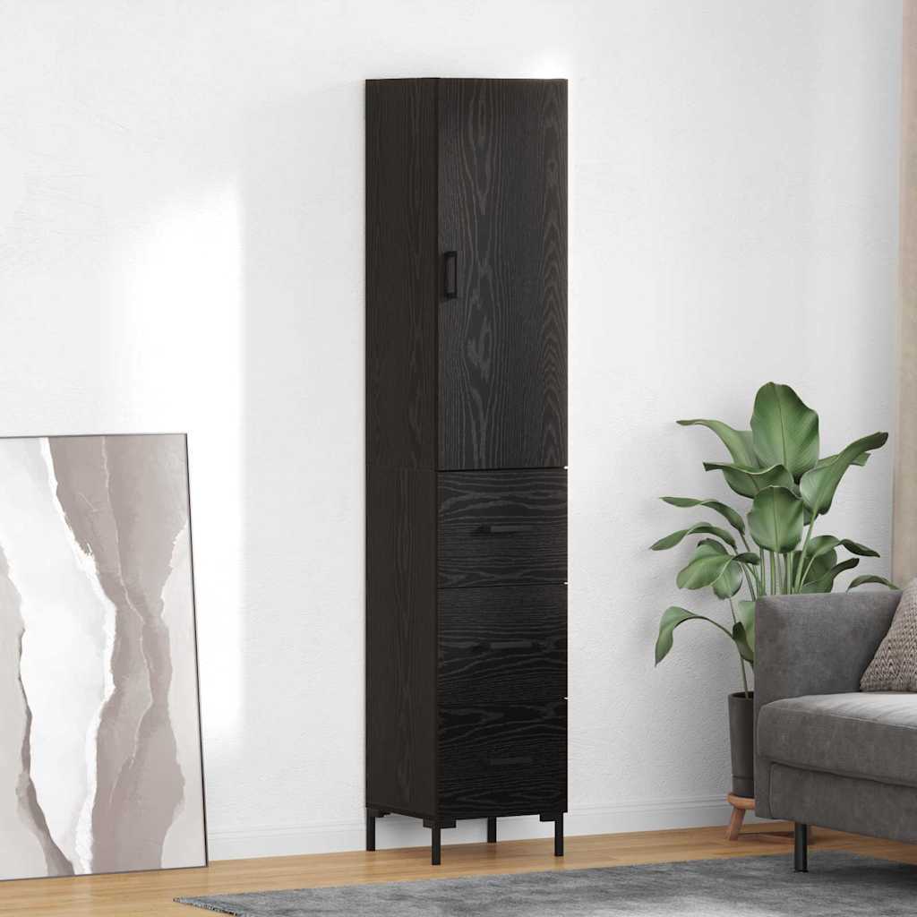 Highboard Crni hrast 34,5 x 34 x 180 cm Konstruirano drvo