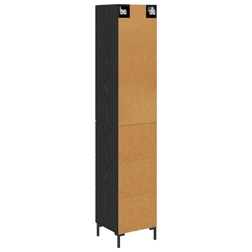 Highboard Crni hrast 34,5 x 34 x 180 cm Konstruirano drvo