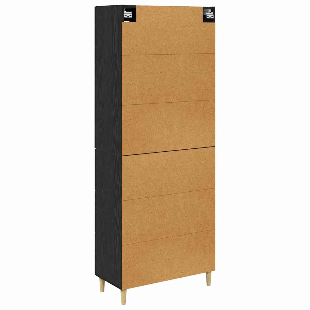Highboard s ladicama Crni hrast 69,5 x 34 x 180 cm