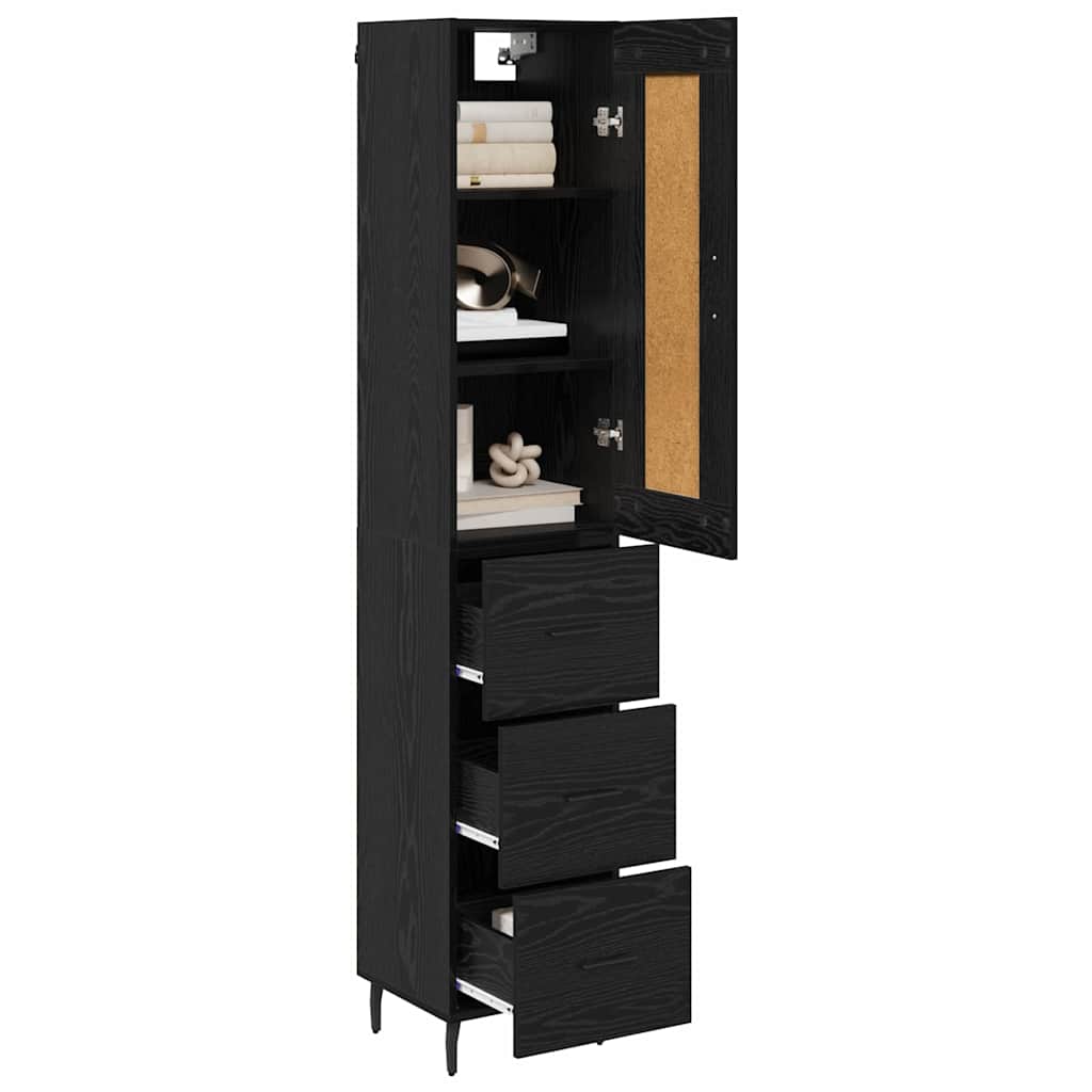 Highboard Crni hrast 34,5 x 34 x 180 cm Konstruirano drvo