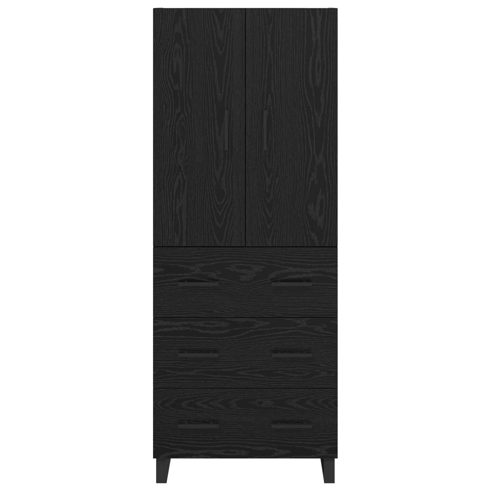 Highboard s ladicama 2 pcs Crni hrast 69,5 x 34 x 180 cm