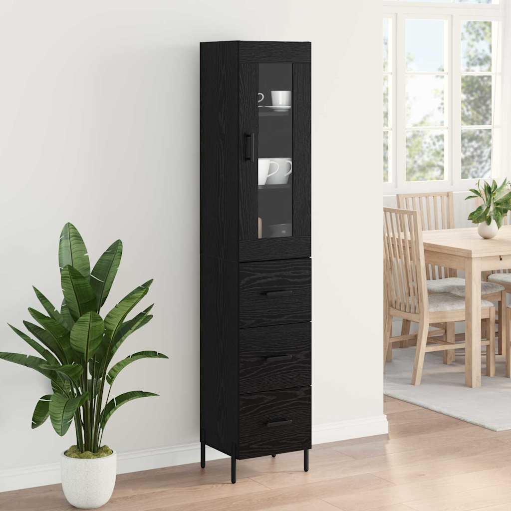 Highboard Crni hrast 34,5 x 34 x 180 cm Konstruirano drvo
