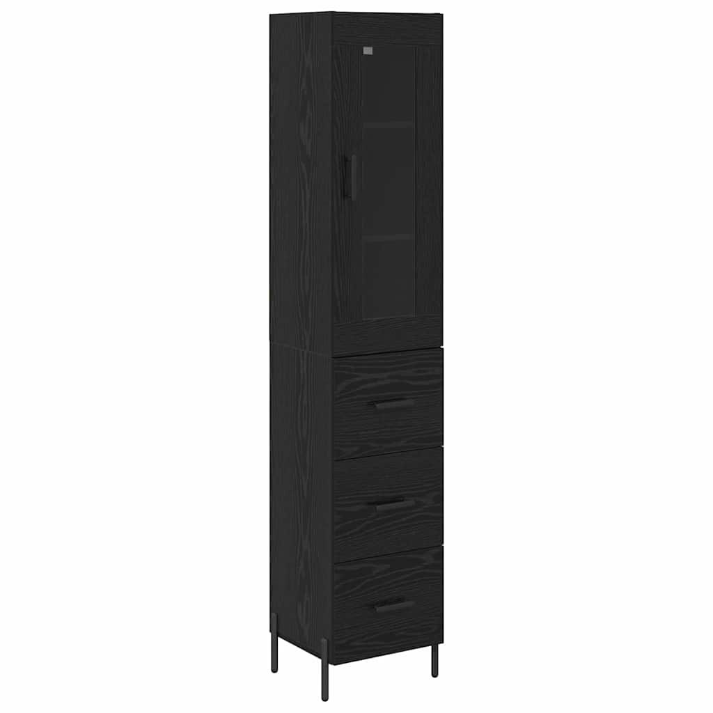 Highboard Crni hrast 34,5 x 34 x 180 cm Konstruirano drvo