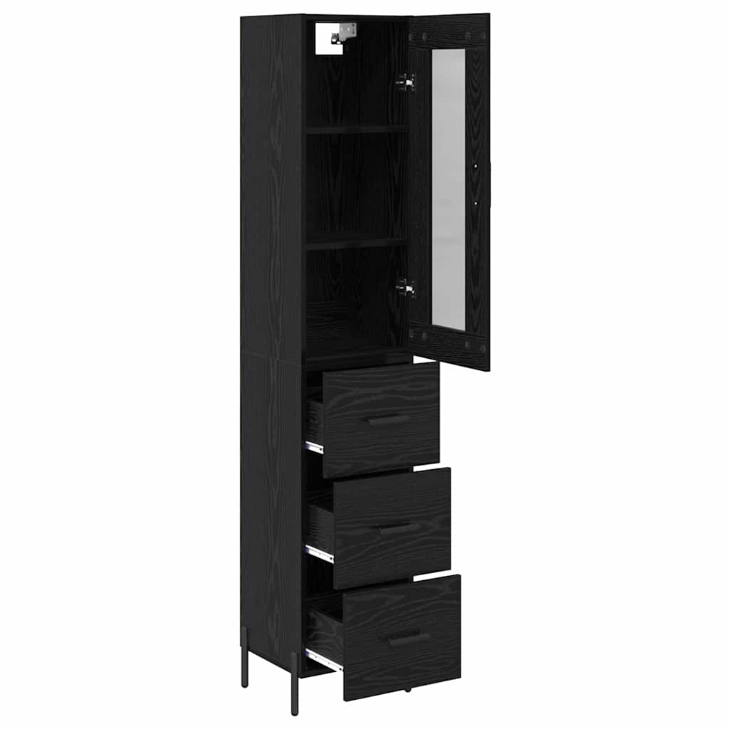 Highboard Crni hrast 34,5 x 34 x 180 cm Konstruirano drvo