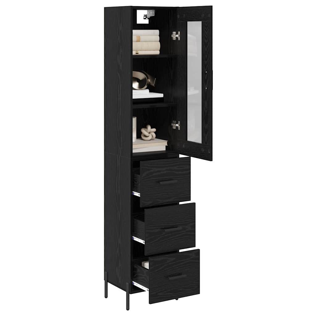 Highboard Crni hrast 34,5 x 34 x 180 cm Konstruirano drvo