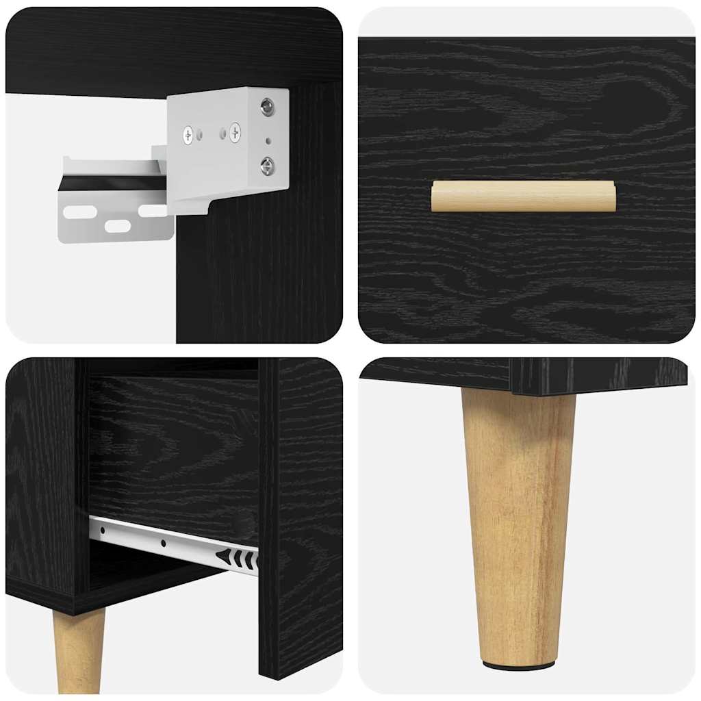 Highboard Crni hrast 69,5 x 32,5 x 180 cm Konstruirano drvo
