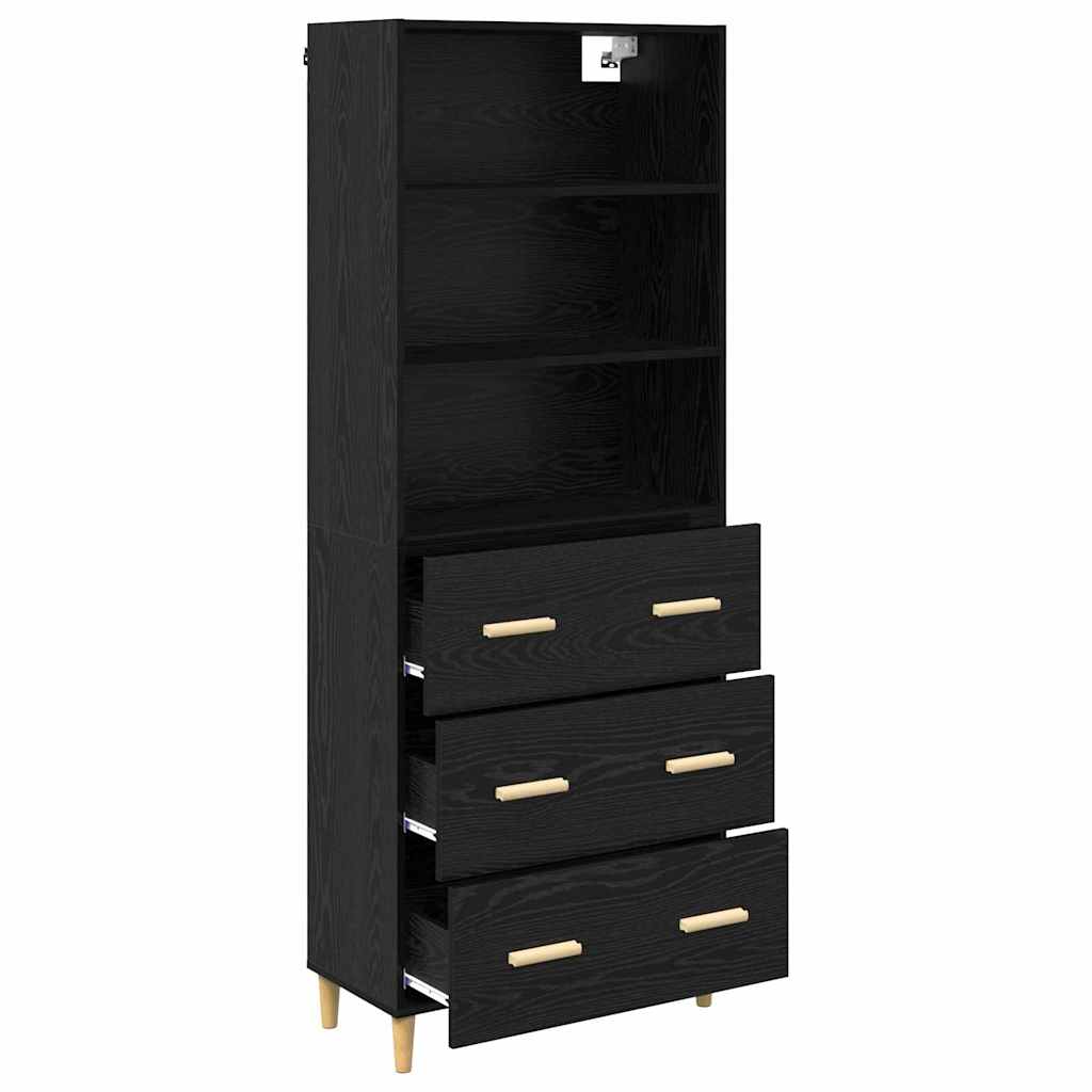 Highboard Crni hrast 69,5 x 32,5 x 180 cm Konstruirano drvo