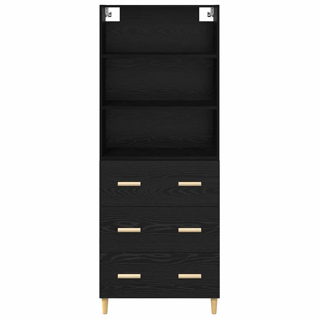 Highboard Crni hrast 69,5 x 32,5 x 180 cm Konstruirano drvo