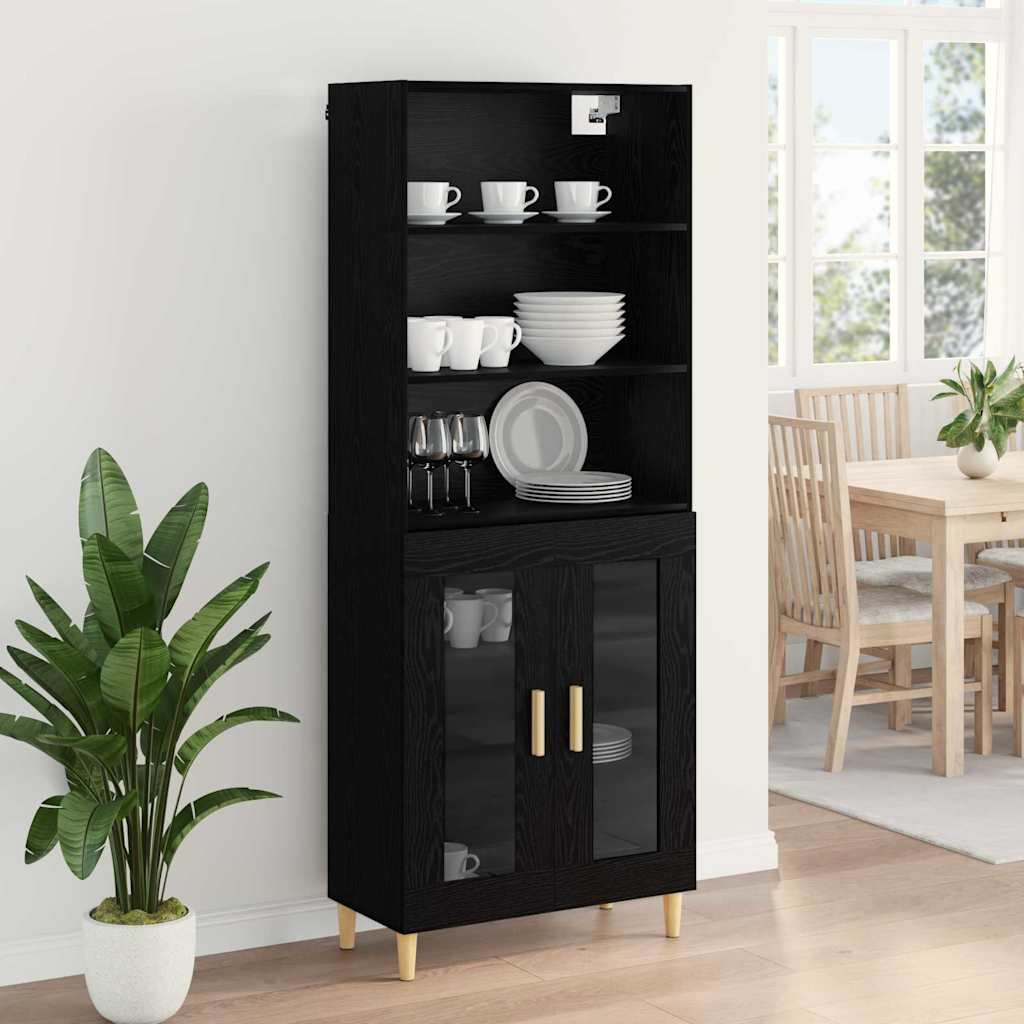 Highboard Crni hrast 69,5 x 32,5 x 180 cm Konstruirano drvo