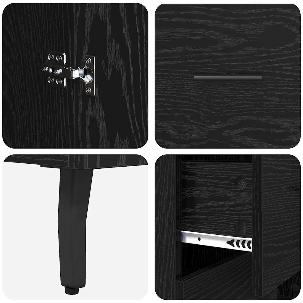 Highboard s ladicama Crni hrast 69,5 x 34 x 180 cm