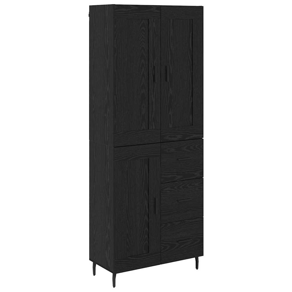 Highboard 2 pcs Crni hrast 69,5 x 34 x 180 cm Konstruirano drvo